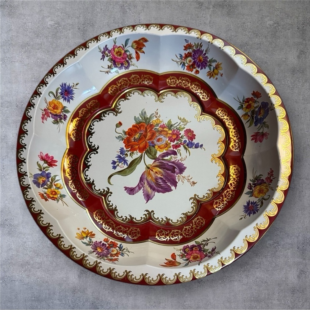 Vintage Daher Decorated Ware Tin Bowl - 1971 - Made In England